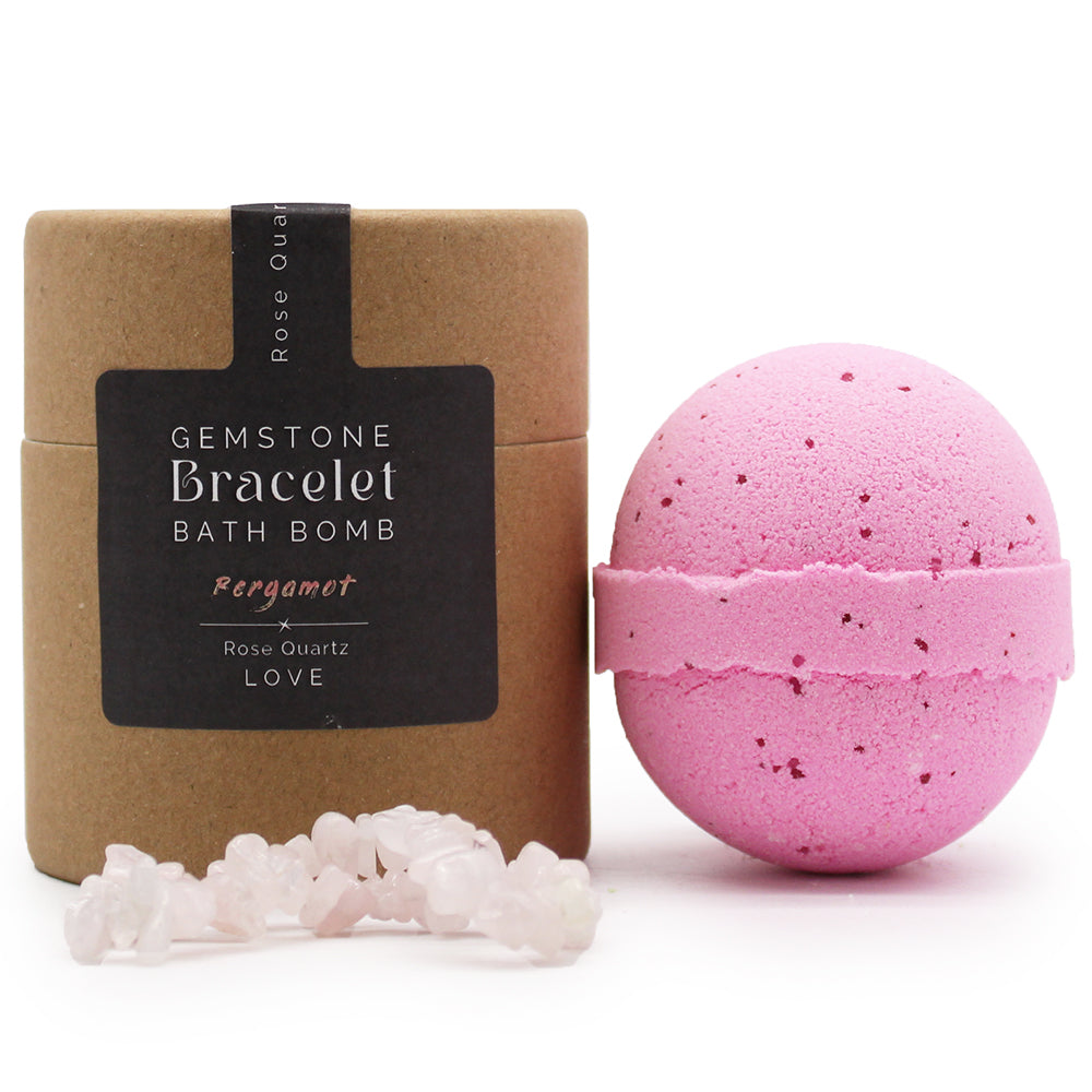 Rose Quartz for Love | Gemstone Crystal Bath Bomb | Bergamot