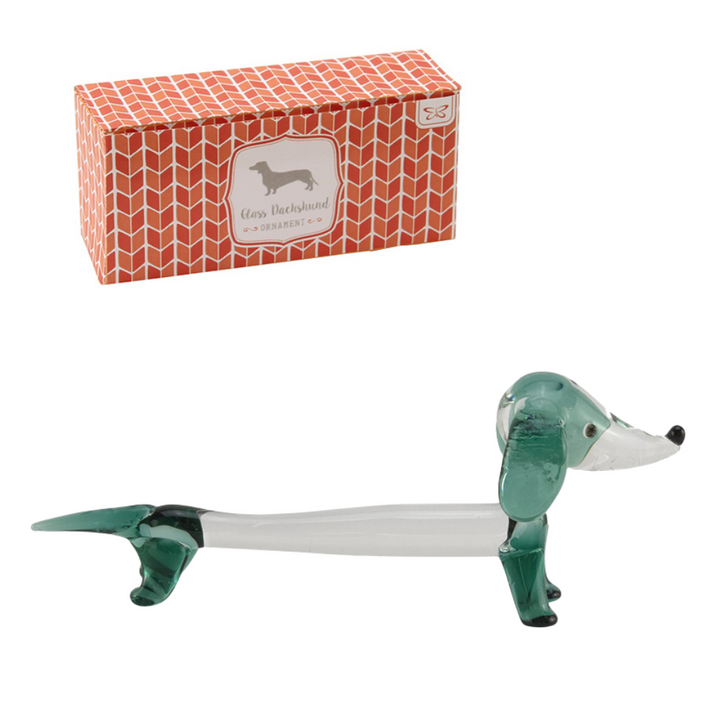 Cute Dachshund | Mini Glass Sausage Dog Ornament | Cracker Filler | Little Gift