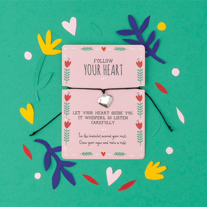 Listen & Let Your Heart Guide You | Affirmation Wish Bracelet | Letterbox Gift