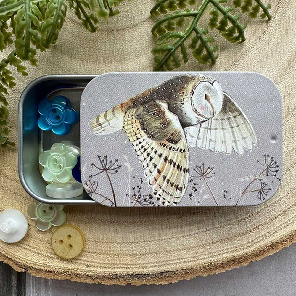 Owl in Nature | Little Slide Shut Tin to Fill | Mini Gift | Cracker Filler