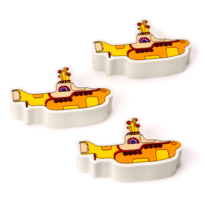 The Beatles | Yellow Submarine | 3 Piece Eraser Set | Little Gift | Cracker Filler