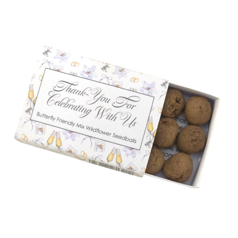 Thankyou for Celebrating | Wedding | 6 Seedball Matchbox | Cracker Filler Gift