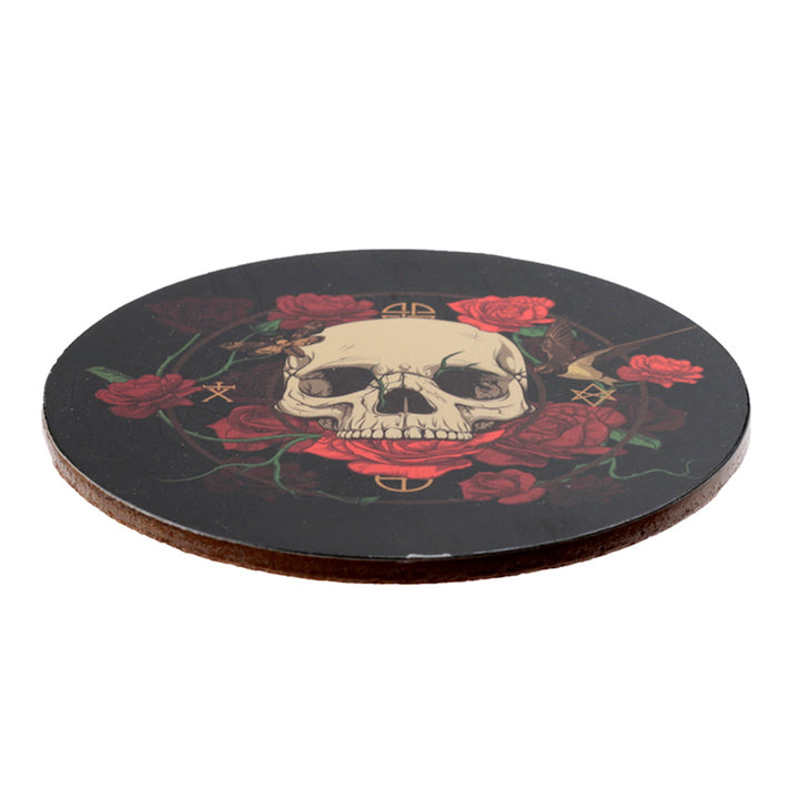 Skulls and Roses | Gothic | Set of 4 Cork Coasters