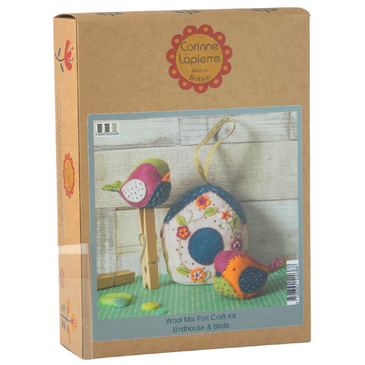 Birds & Birdhouse| Felt Sewing Kit | Makes 3 Items | Corinne Lapierre