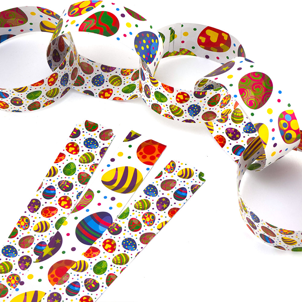 30 Reusable Easter 2.5m Paper Chains | Easter Egg Fantasia | No Glue Needed