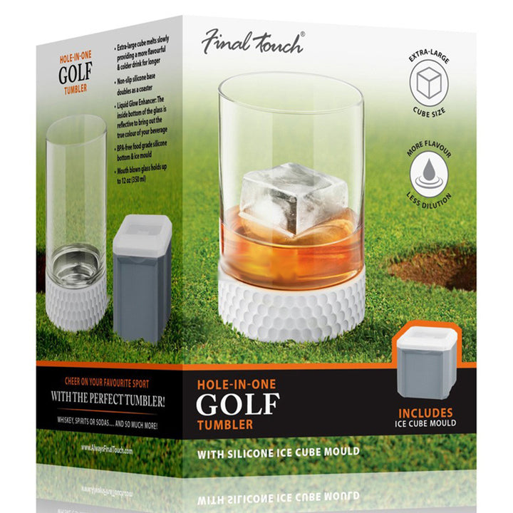 Hole in One Whiskey Tumbler & Ice Cube Mould | Golf Whisky Glass | Gift for Men