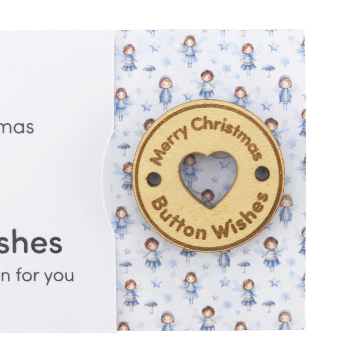 Winter Fairies | Button Wishes | Merry Christmas Sew On Token | Cracker Filler