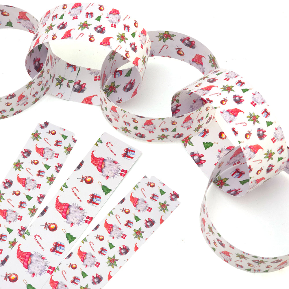 30 Reusable Christmas Paper Chains | Tipsy the Gonk | No Glue Needed | 2.5m