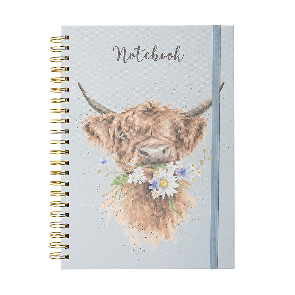 Daisy Coo | Highland Cow | A4 Spiral Bound Notebook | Wrendale Designs