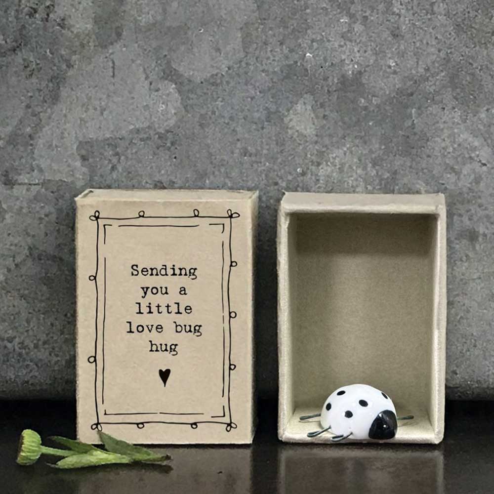 Love Bug Hug in a Matchbox | Ceramic Ladybird | Cracker Filler | Mini Gift
