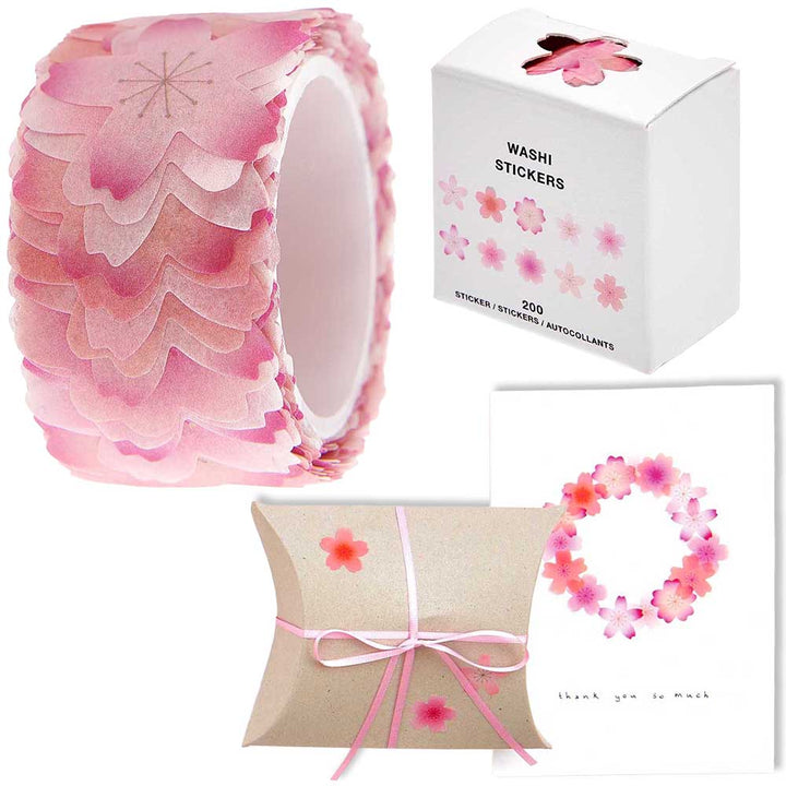 Cherry Blossom Flowers | Sakura | Washi Style Stickers | Reel of 200