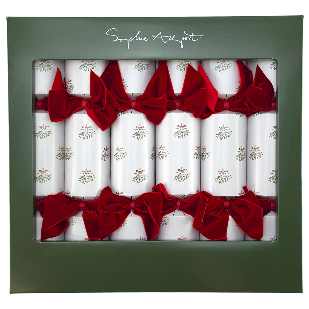 Mistletoe Spray | 6 Sophie Allport Luxury Christmas Crackers | Metal Gifts