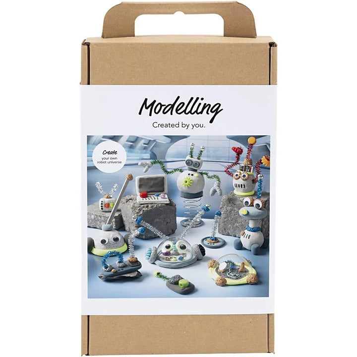Funtime Robot | Bumper Clay Modelling Craft Kit for Kids | Air Dry Clay