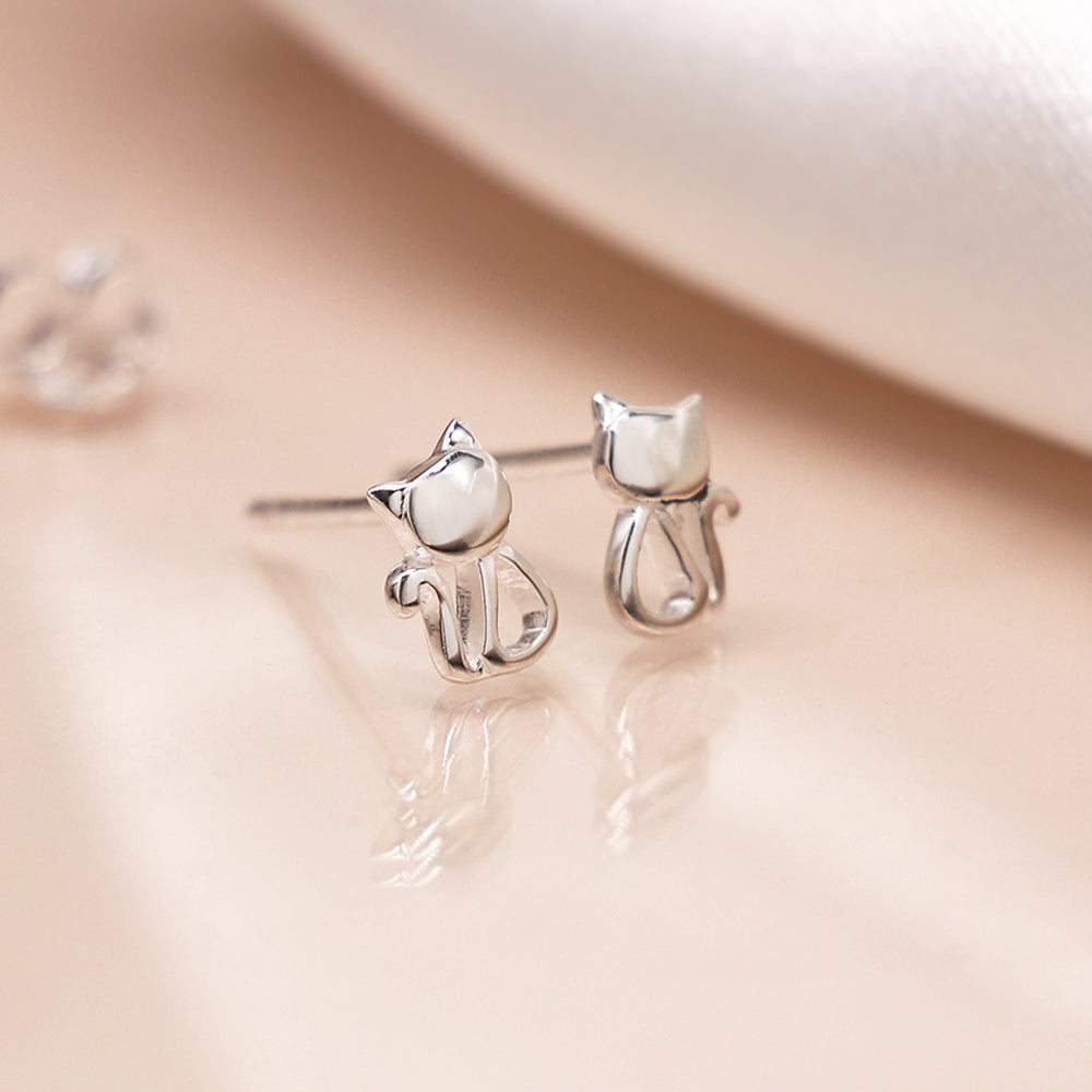 Sterling Silver Cat Earrings | Mini Gift | Cracker Filler