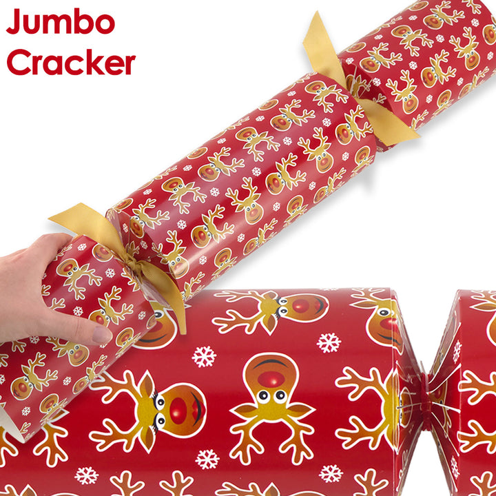 Extra Large &amp; Jumbo | Reusable Keepsake DIY Cracker Sets | Cheery Rudolph