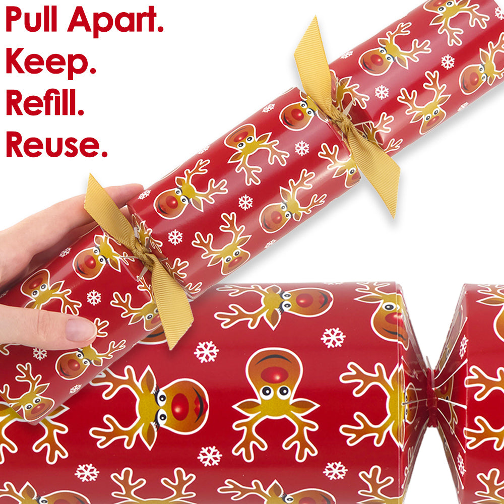 Reusable Keepsake Christmas Cracker Set | Cheery Rudolph | Luxury DIY