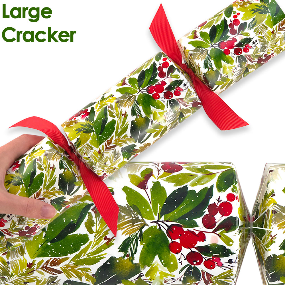 Reusable Keepsake Christmas Cracker Set | Watercolour Berries | Luxury DIY