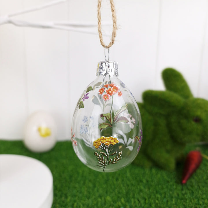 Single 7.5cm Springtime Flowers Easter Tree Decoration | Glass | Gisela Graham