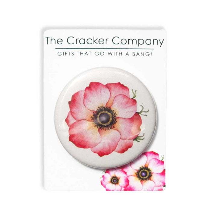 Pink Anemone Flower | 38mm Button Pin Badge | Little Gift | Cracker Filler