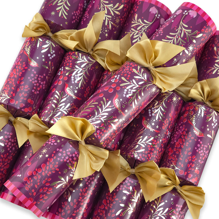 Festive Berries | 6 Sara Miller Luxury Christmas Crackers | Metal Gifts