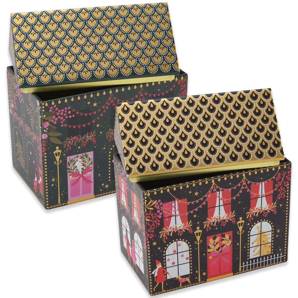 Christmas House |  Storage Tin | Sara Miller | Small or Large