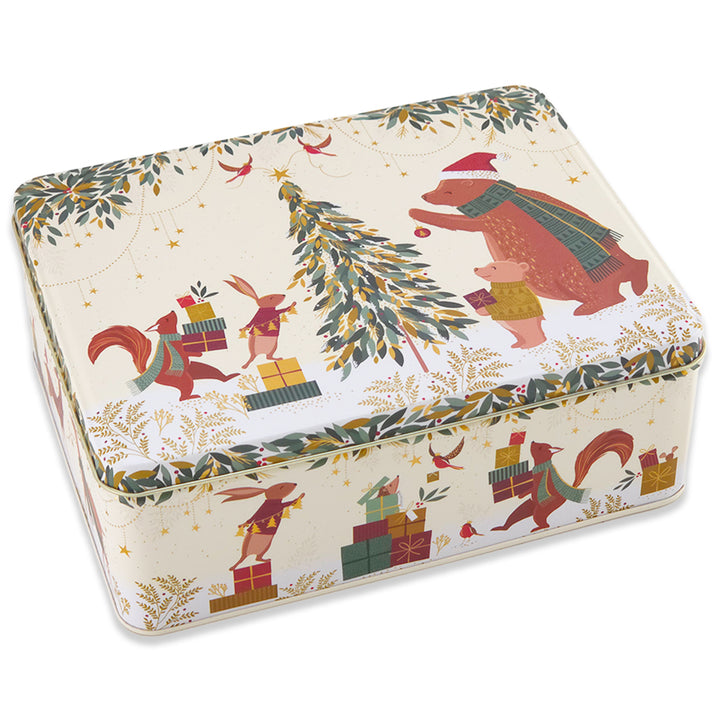 Woodland Gifting | Sara Miller Christmas Tin | Rectangle | 20 x 15.5cm