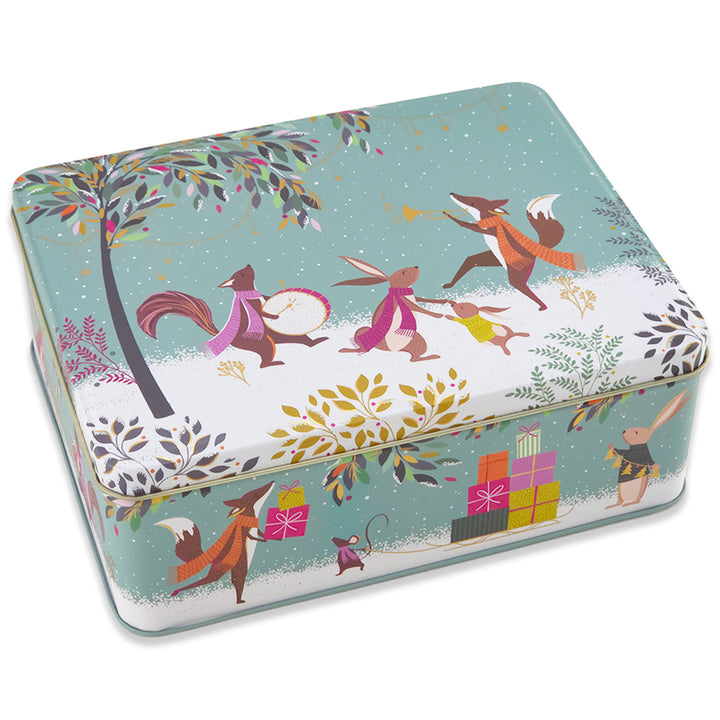 Woodland Swingtime | Sara Miller Christmas Tin | Rectangle | 20 x 15.5cm