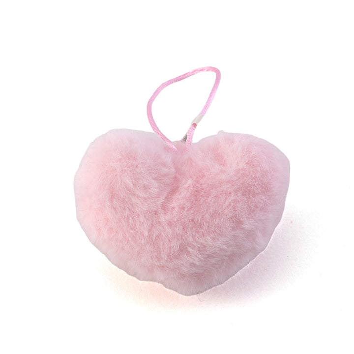 Hanging Faux Fur Pom Pom Heart | 6cm Wide | Little Gift | Cracker Filler