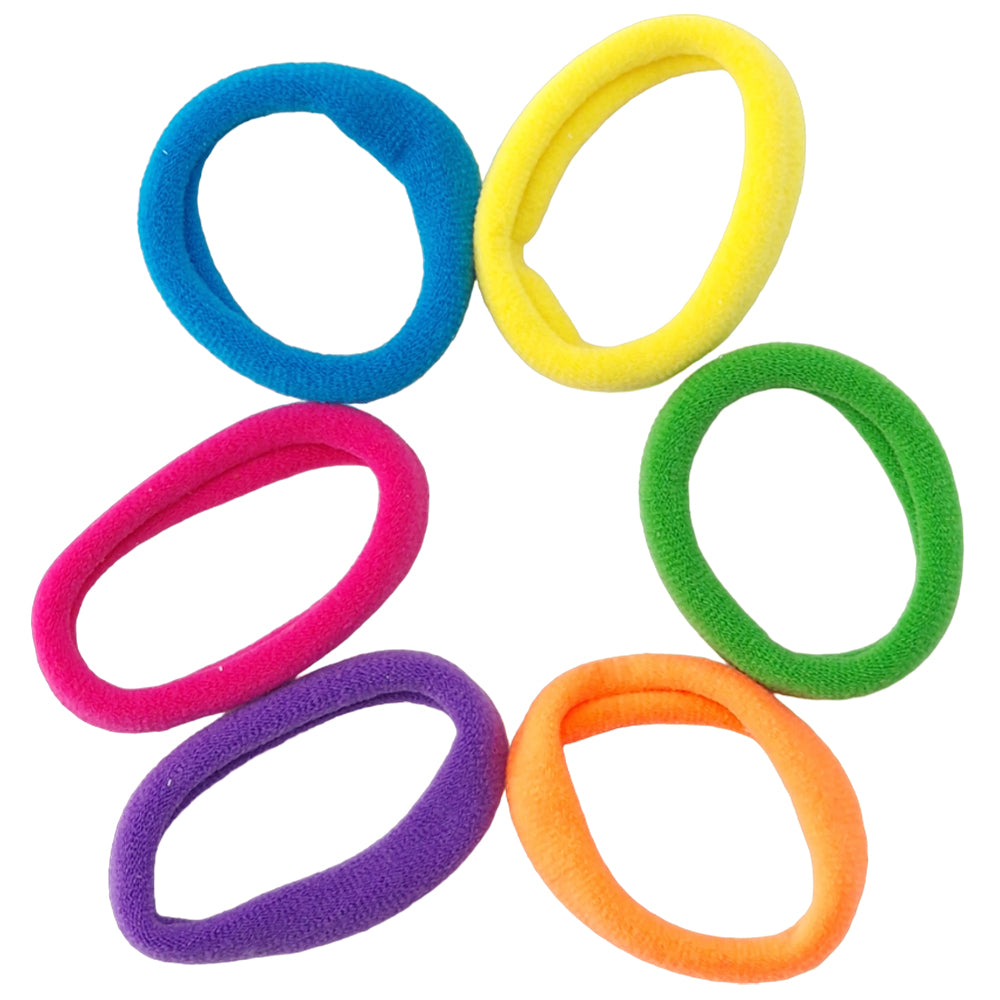 Brights | 6 Jersey Hair Elastics | Little Gift | Cracker Filler