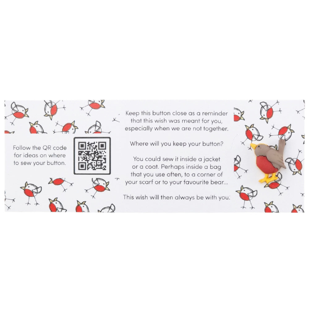 Christmas Tweetings | Chirpy Robin | Button Wishes Sew On Token | Little Gift | Cracker Filler