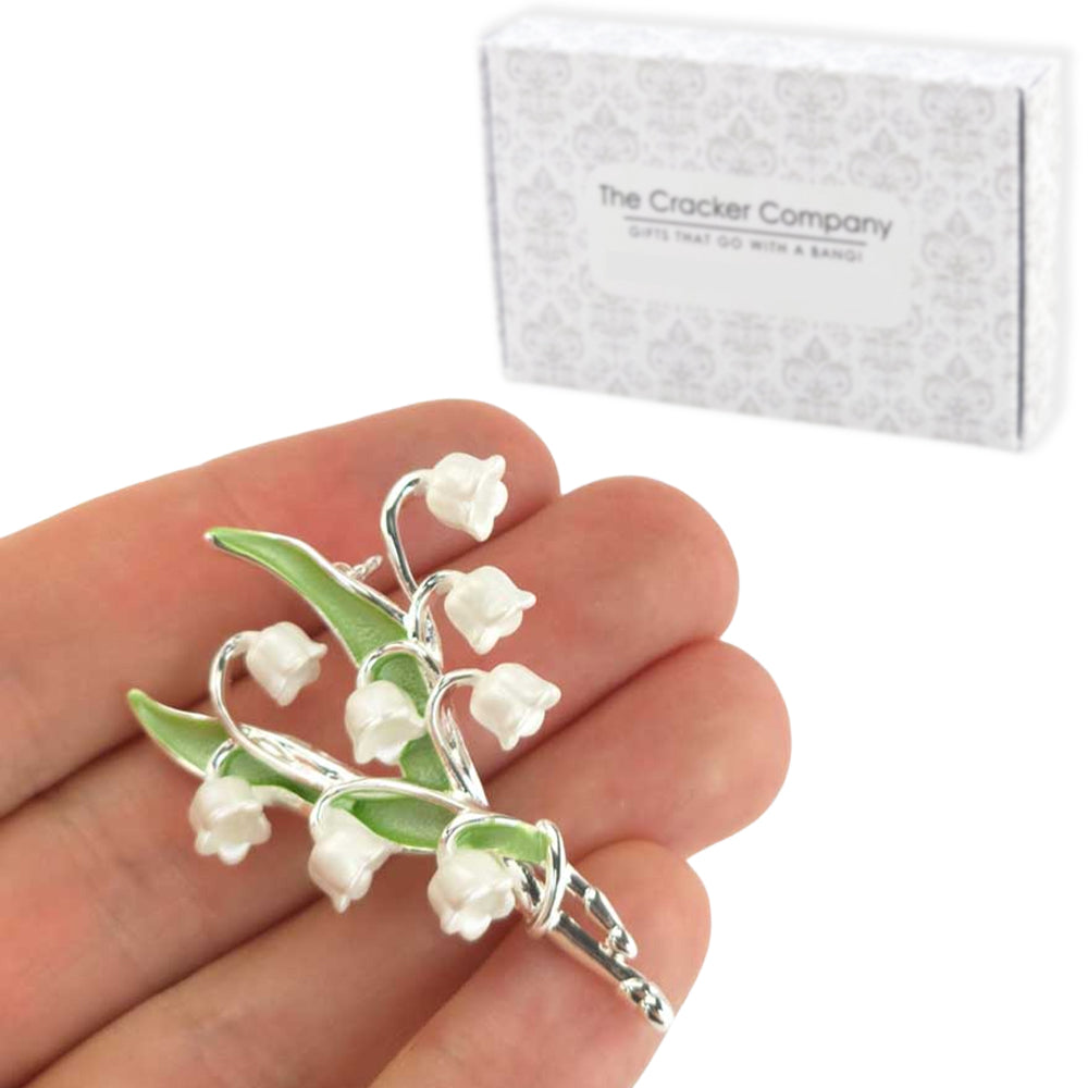 White Lily of the Valley Brooch | 5.5cm Long | Little Gift | Cracker Filler