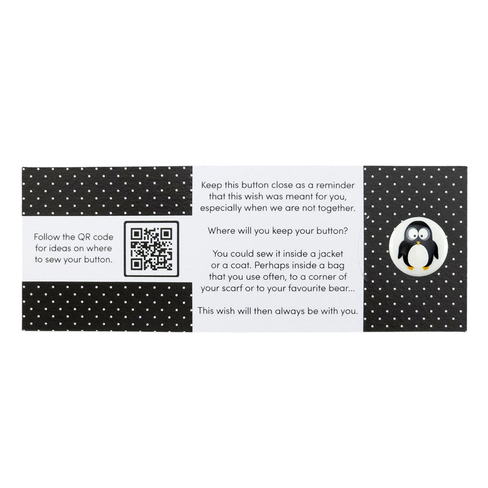 Why Fly When You Can Waddle | Penguin | Button Wishes Sew On Token | Little Gift