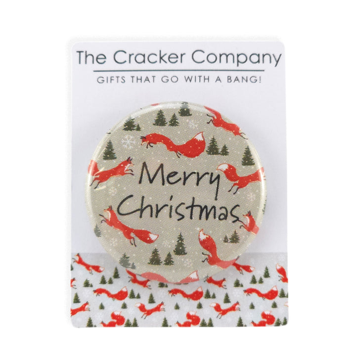 Christmas Fox | Merry Christmas | 38mm Pin Badge | Little Gift | Cracker Filler