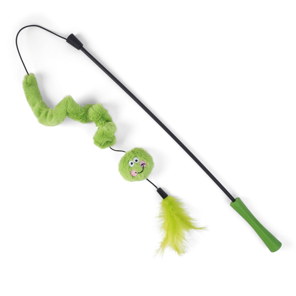 Catnip Neon Christmas Sprout Squiggler Teaser Stick Cat Toy
