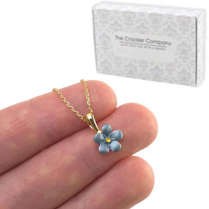 Dainty Forget Me Not | 14k Gold Necklace | Little Gift | Cracker Filler