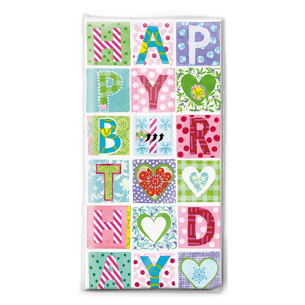 Happy Birthday | Pocket Size Tissue Pack | Little Gift | Cracker Filler