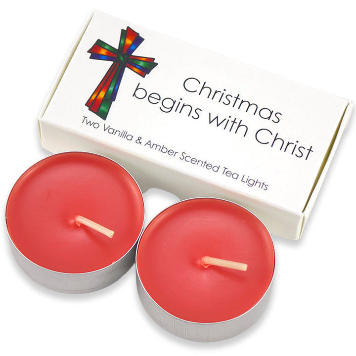 Christmas Begins With Christ | Tealight Candles | Mini Gift | Cracker Filler