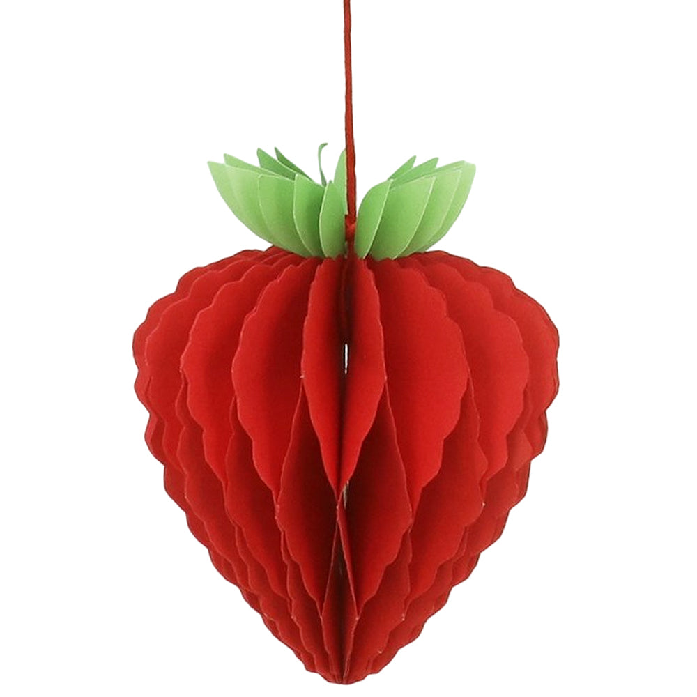 Strawberry | Honeycomb Paper Hanging Decoration | 12cm Tall