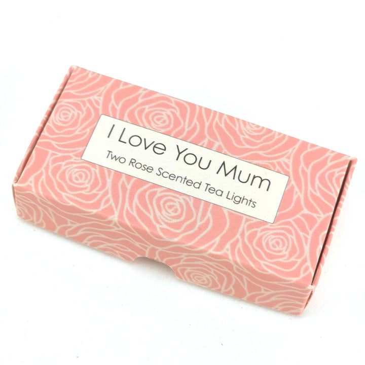 Rose Tealight Candles | I Love You Mum | Mini Gift | Cracker Filler