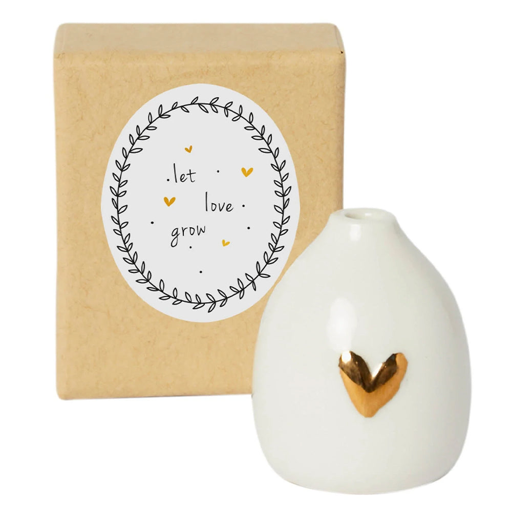 Let love grow | Porcelain Mini Vase | Little Gift | Cracker Filler