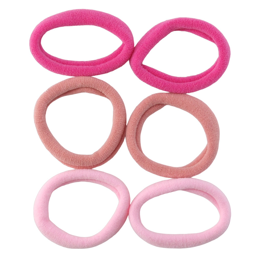 Shades of Pink | 6 Jersey Hair Elastics | Little Gift | Cracker Filler