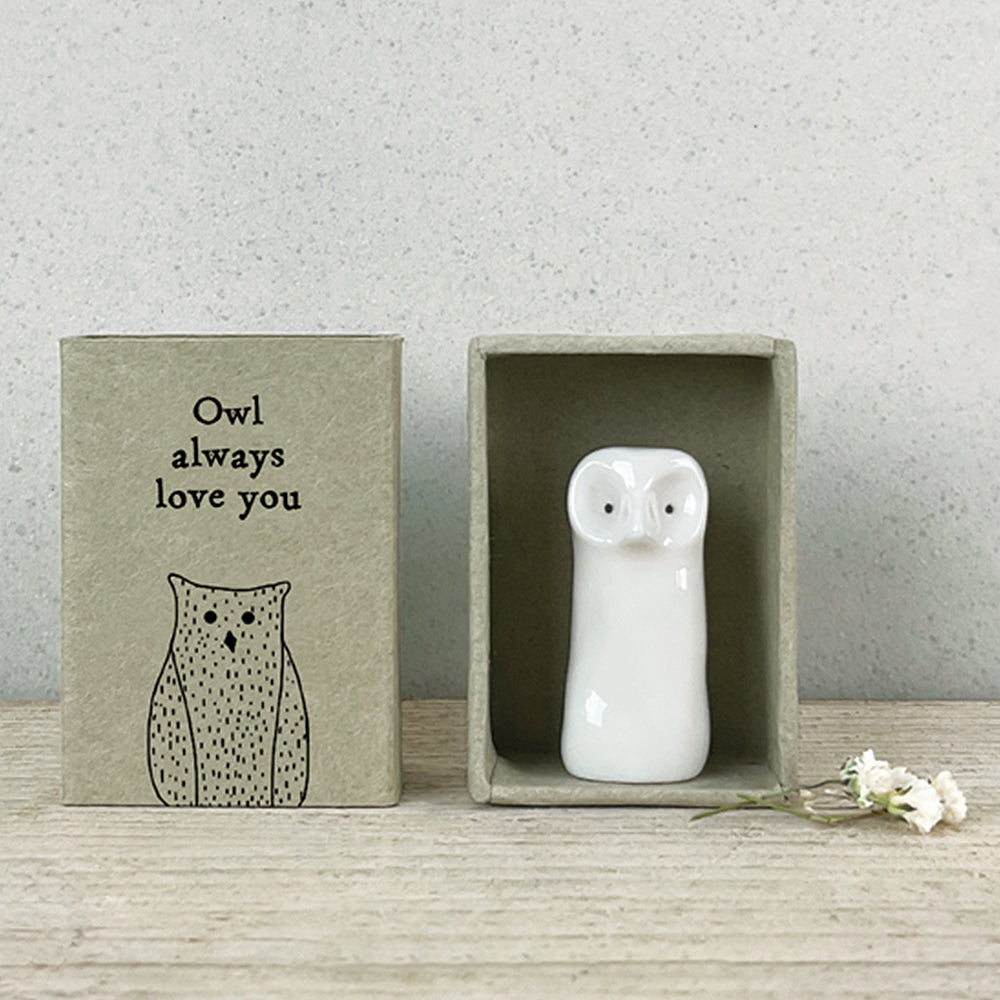 Owl Always Love You | Ceramic Owl in a Matchbox | Cracker Filler | Little Gift