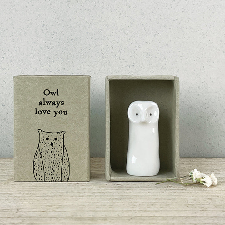 Owl Always Love You | Ceramic Owl in a Matchbox | Cracker Filler | Little Gift