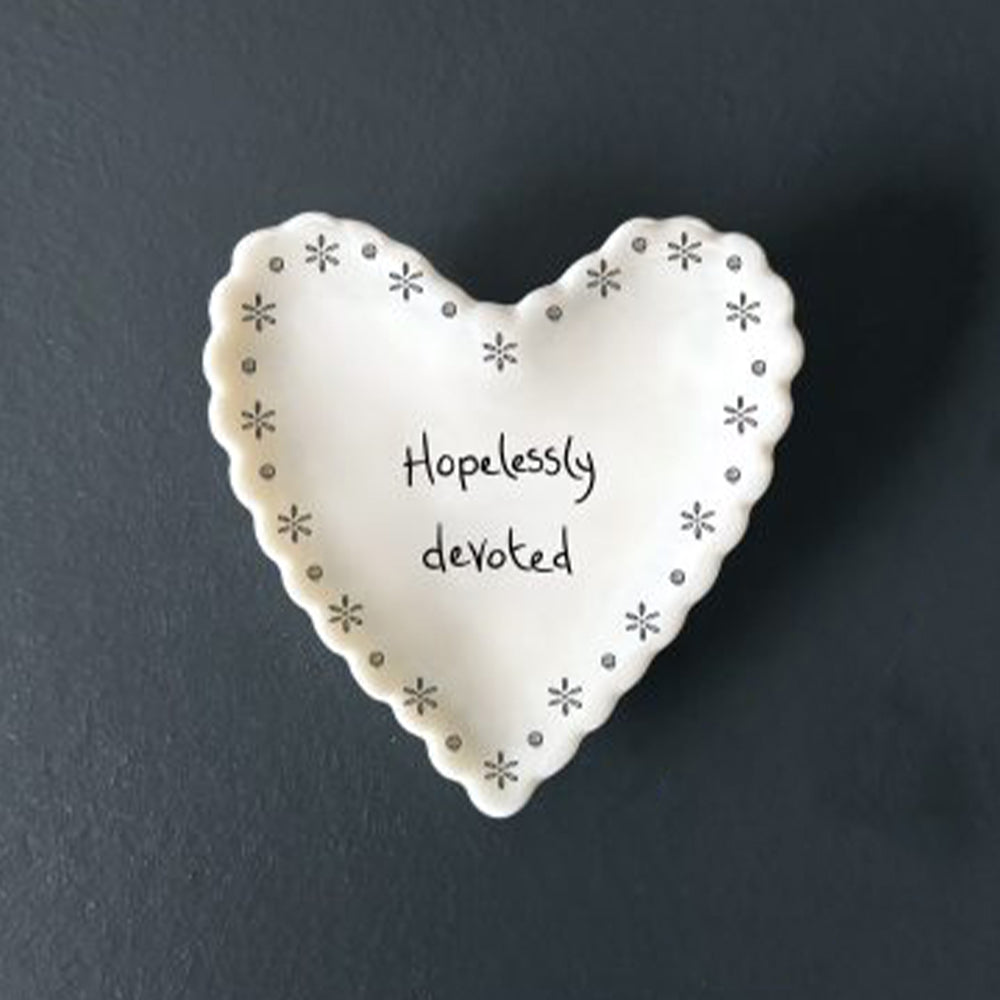 Hopelessly Devoted | Little Scalloped Heart Dish |  Little Gift | Cracker Filler