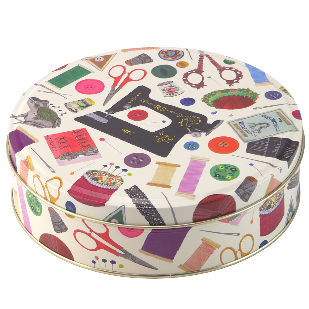 Needles & Thread | Sewing Nik Naks Tin | Medium Round Tin | Gift Idea