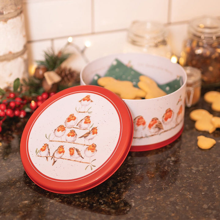 Christmas Robins | Round Cake Tin | 22cm Wide | Wrendale Designs | Gift Idea