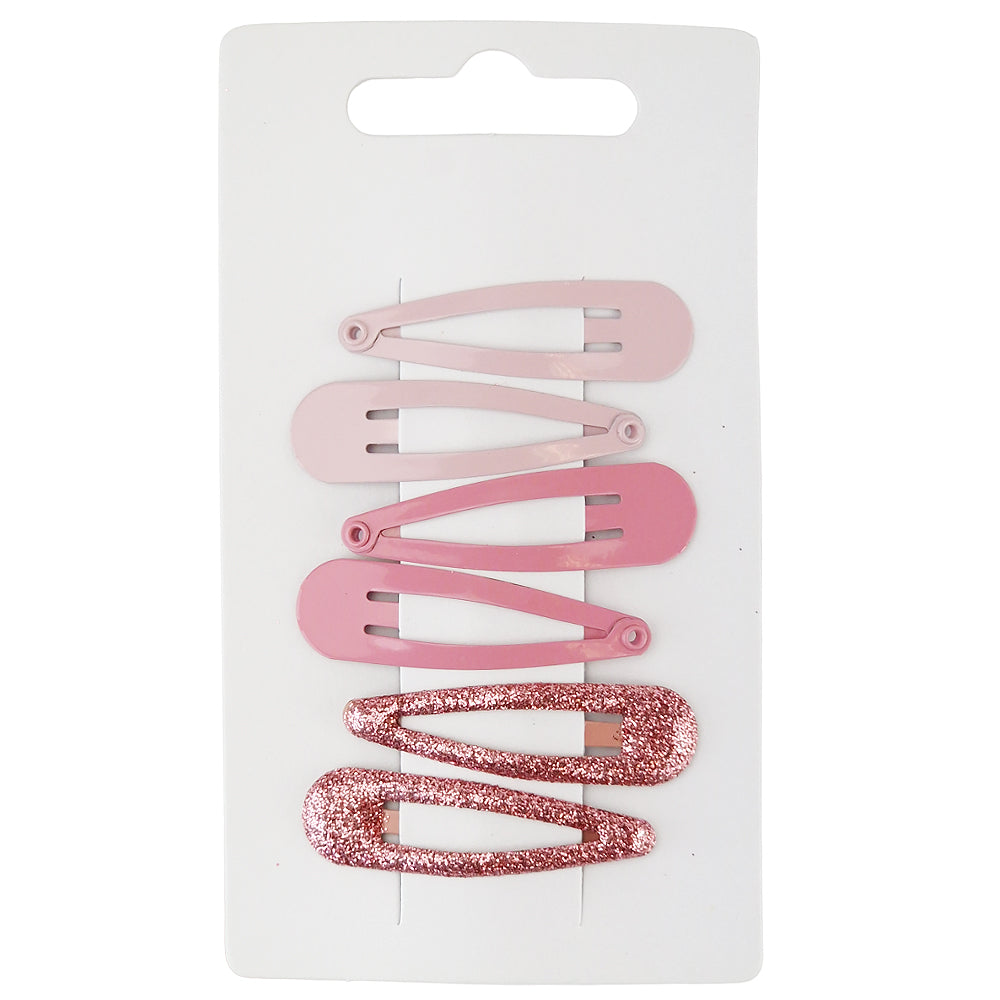 Pretty Pink Sleepies | Girls Hair Clips | 6 Pack | Mini Gift | Cracker Filler