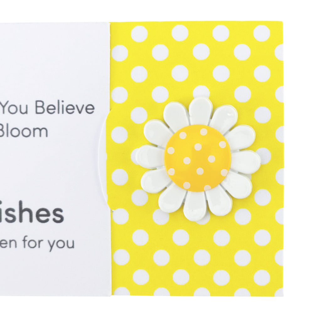 Believe In God & Flowers That Bloom | Button Wishes Sew On Token | Little Gift