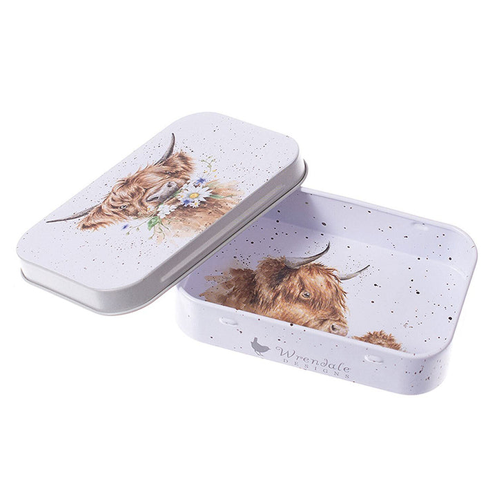 Highland Cow | 9cm Wrendale Lidded Tin | Cracker Filler | Little Gift