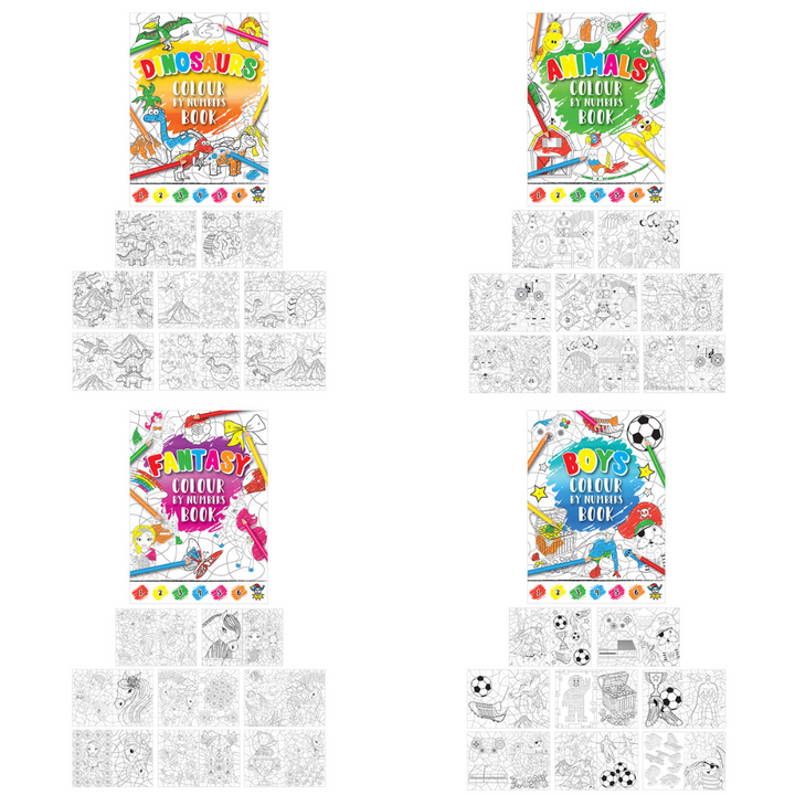 Mini Colour by Numbers Book for Kids | Little Gift | Optional Pencil Crayons